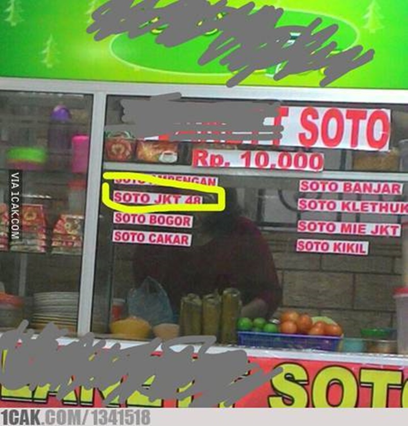 10 Spanduk lucu penjual soto ini bikin pengin nyengir lebar