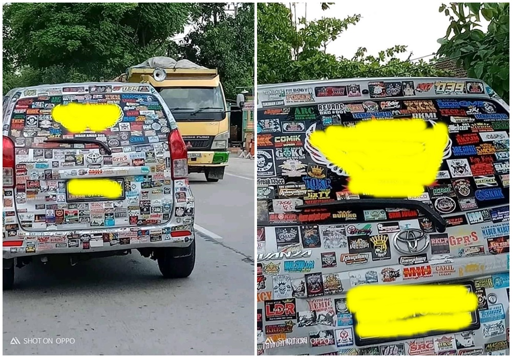10 Potret lucu stiker di mobil ini bikin lihat dua kali