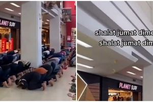 Viral mal di Makassar disulap jadi tempat salat Jumat, ini potretnya