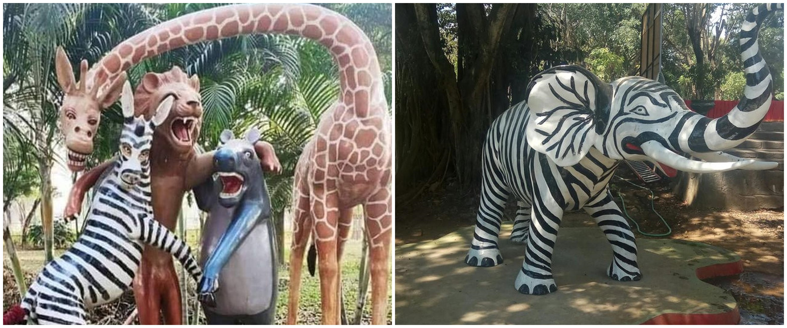 10 Penampakan nyeleneh patung hewan ini nggak mirip aslinya