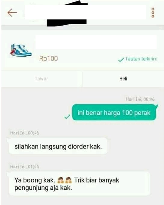 11 Chat lucu tanya ke penjual, endingnya bikin senyum bingung