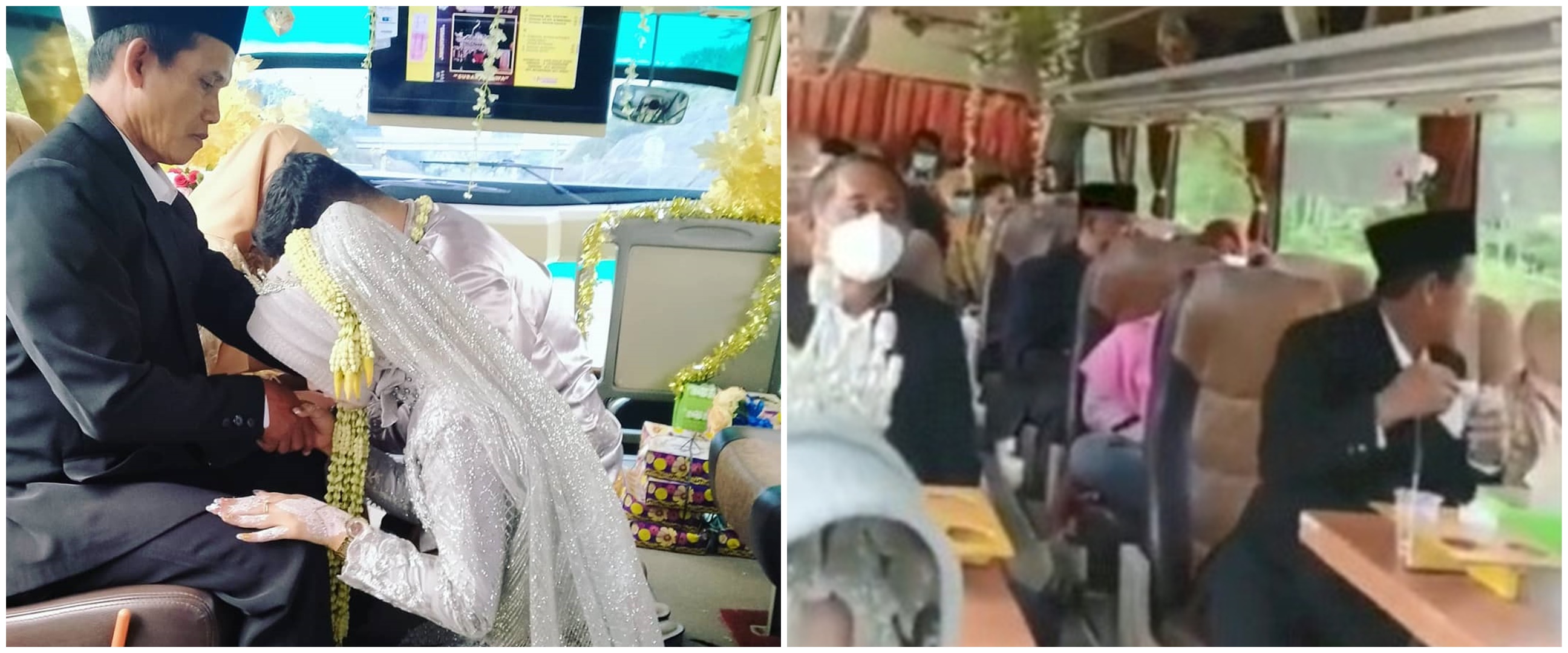 Viral pasangan menikah di dalam bus, hindari kerumunan saat PPKM