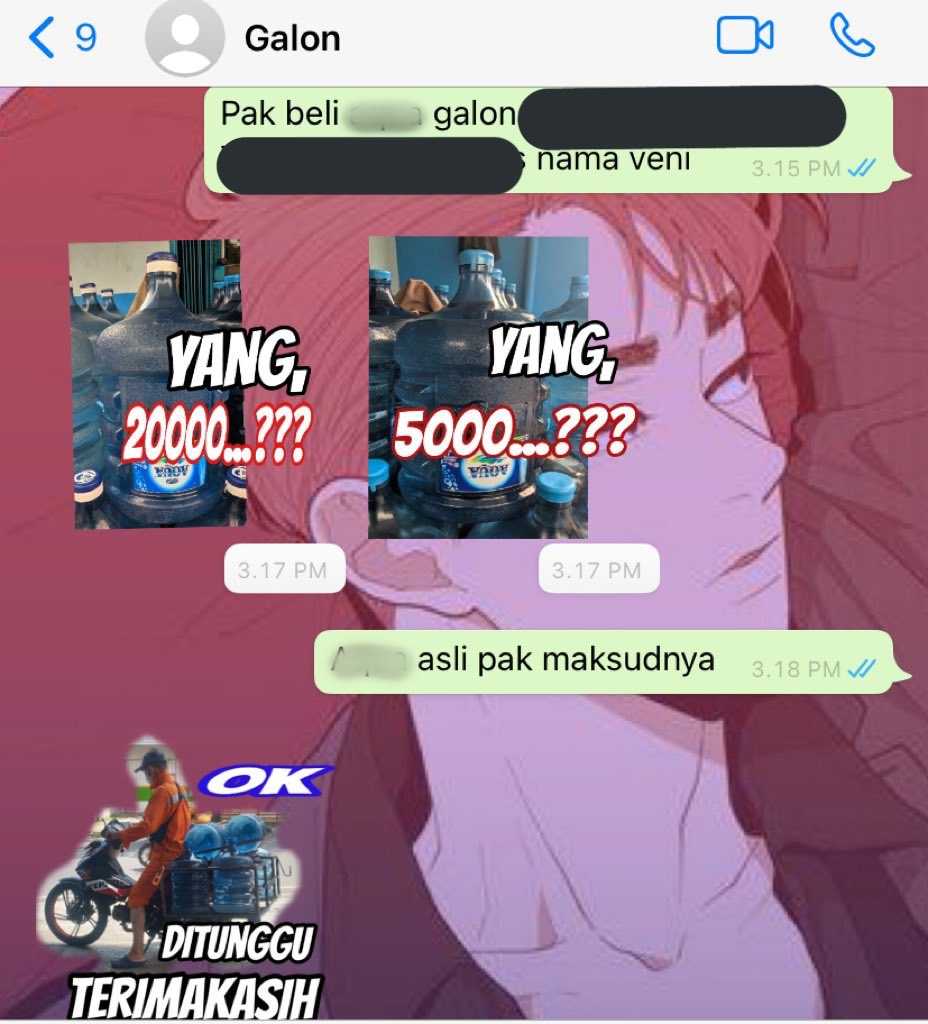 13 Balasan chat lucu pesan air galon ini bikin senyam-senyum