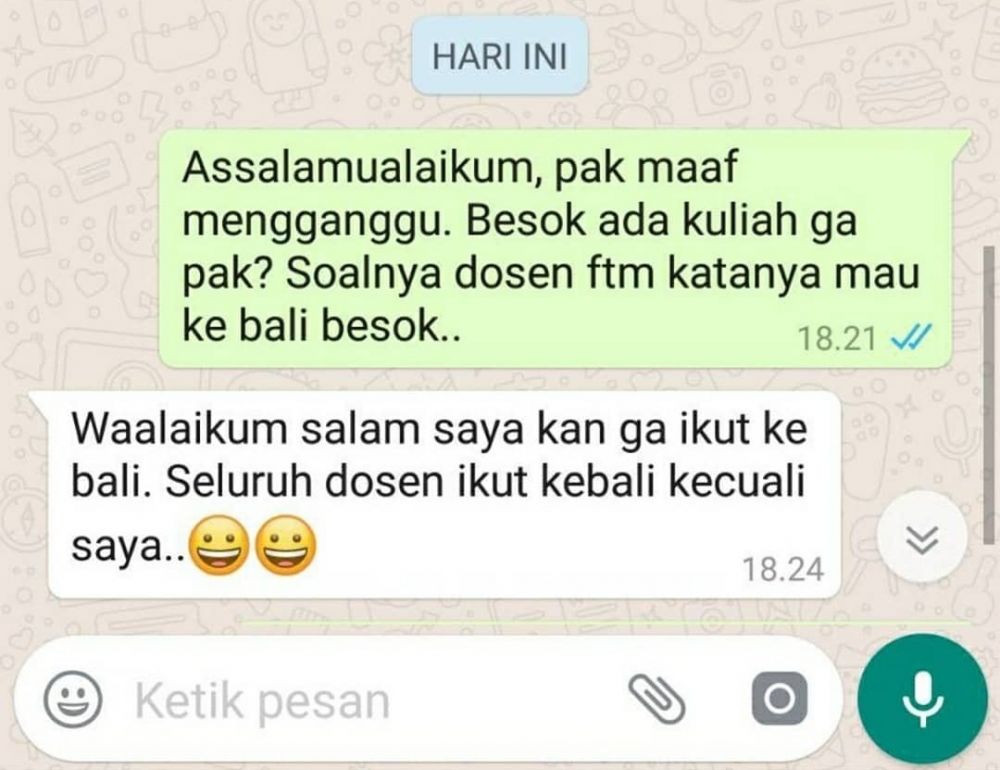 12 Balasan chat dosen saat mahasiswa bertanya ini kocak abis