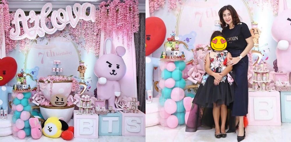 Perayaan ultah 8 anak seleb tema K-Pop, kue putri Vino G Bastian unik