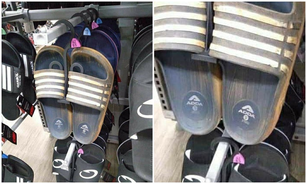 15 Penampakan lucu merek sandal ini bikin pembeli nyengir