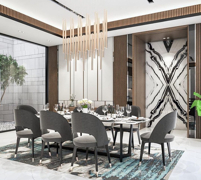 Potret desain ruang makan 7 seleb, punya Titi Kamal bak restoran mewah