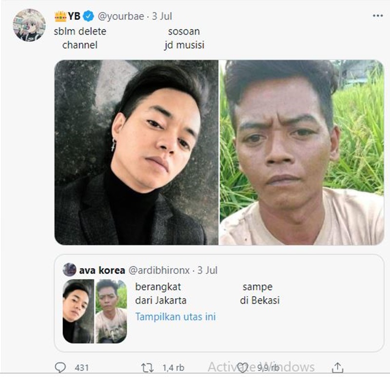 Lagi trending, ini 13 foto Opek Maju pria yang mirip Reza Arap