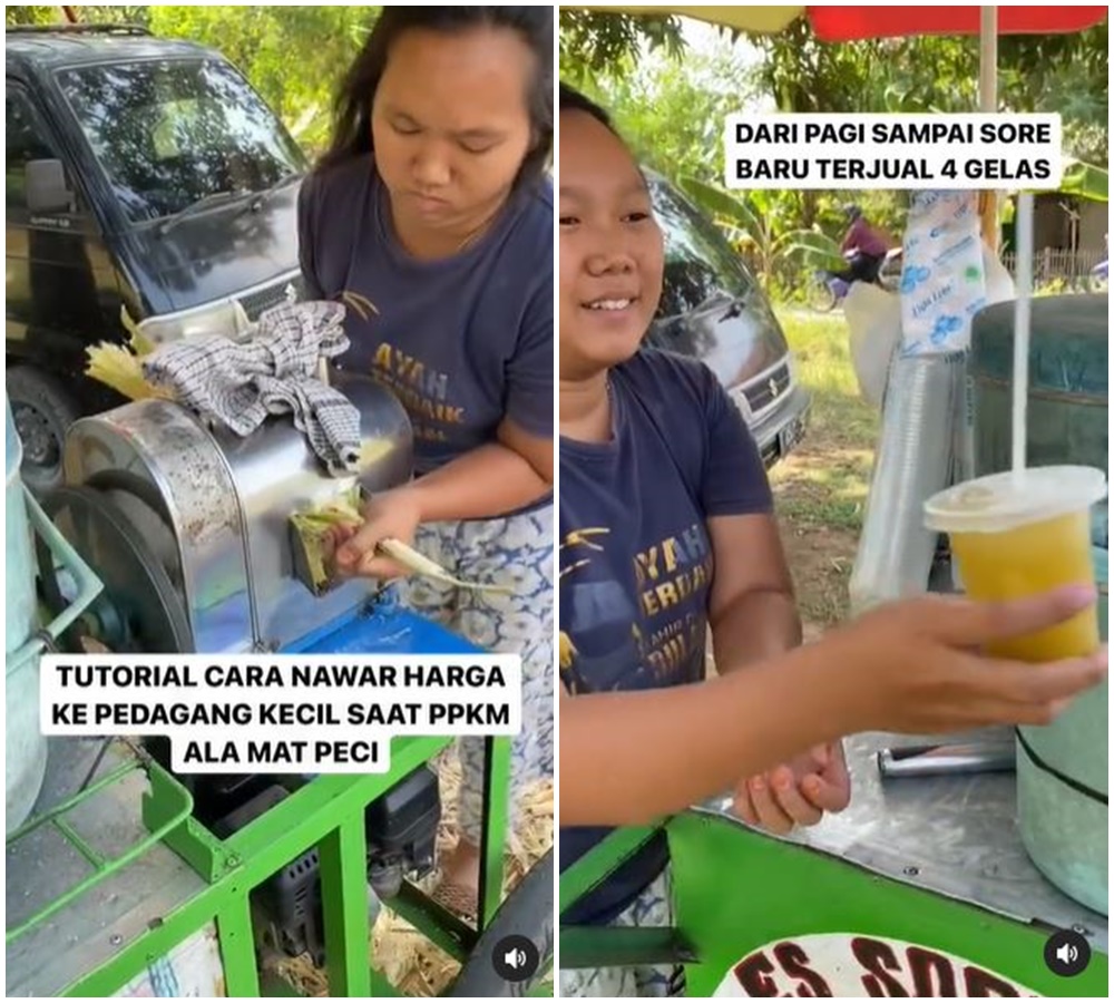 Viral pria tawar harga es tebu saat PPKM, endingnya bikin terenyuh