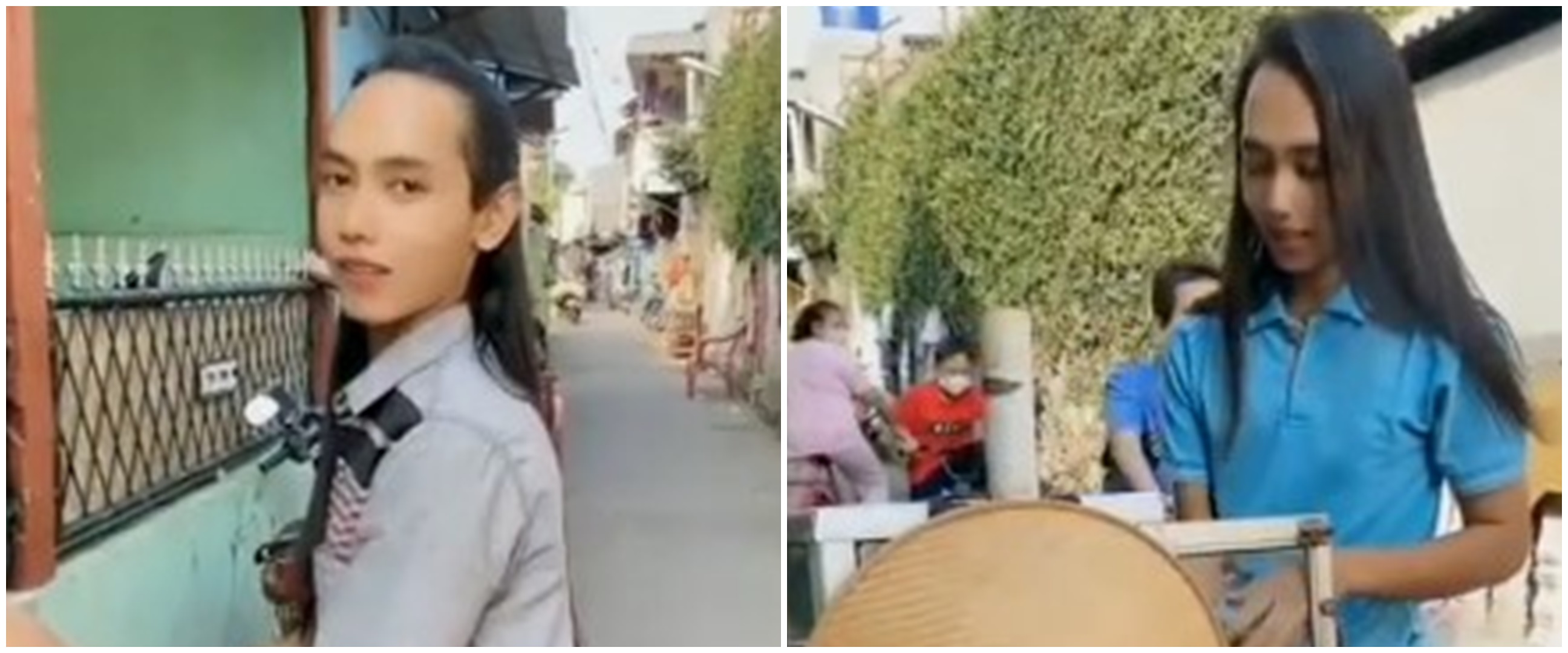 Mendadak viral, cowok penjual jamu ini rambutnya indah bak perempuan