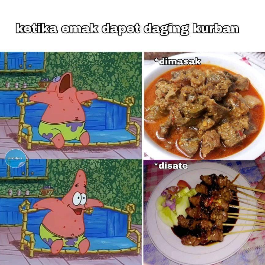 13 Meme lucu menu hari raya Idul Adha, ada sate tempe lho
