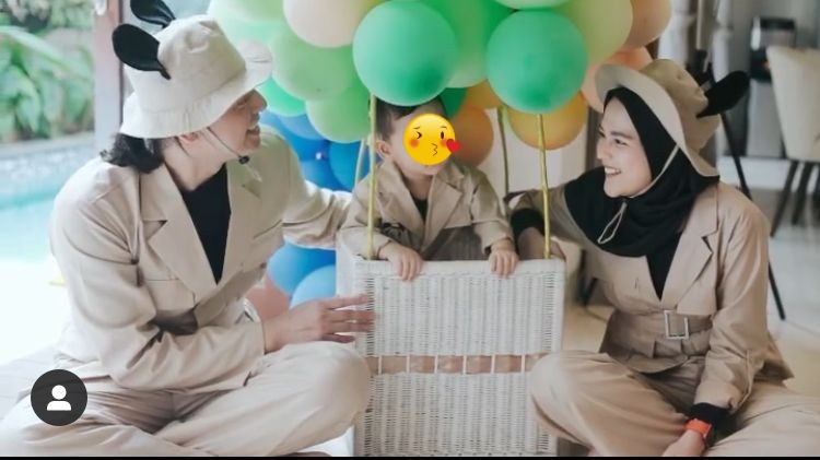 9 Momen Cut Meyriska & Roger rayakan ultah anak, tema kebun binatang