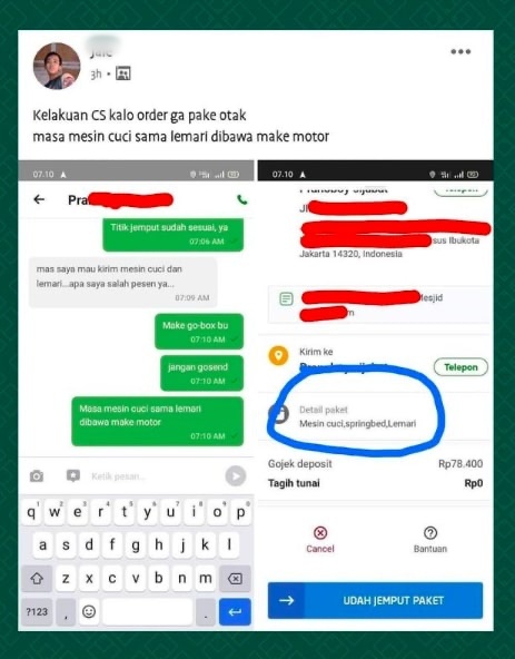 11 Tulisan di note orderan ojek online ini lucunya ada-ada aja