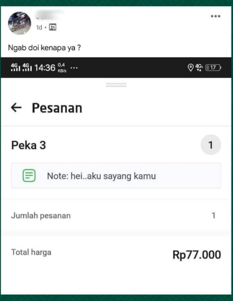11 Tulisan di note orderan ojek online ini lucunya ada-ada aja