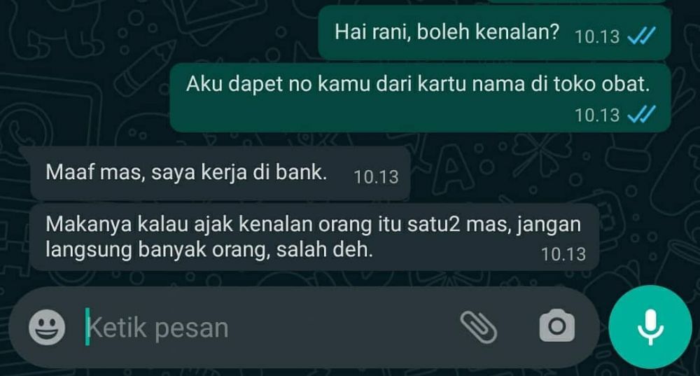 11 Chat lucu ngajak kenalan cewek ini endingnya tak terduga