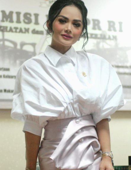 Gaya busana 9 seleb cantik ngantor di DPR, Krisdayanti berkelas