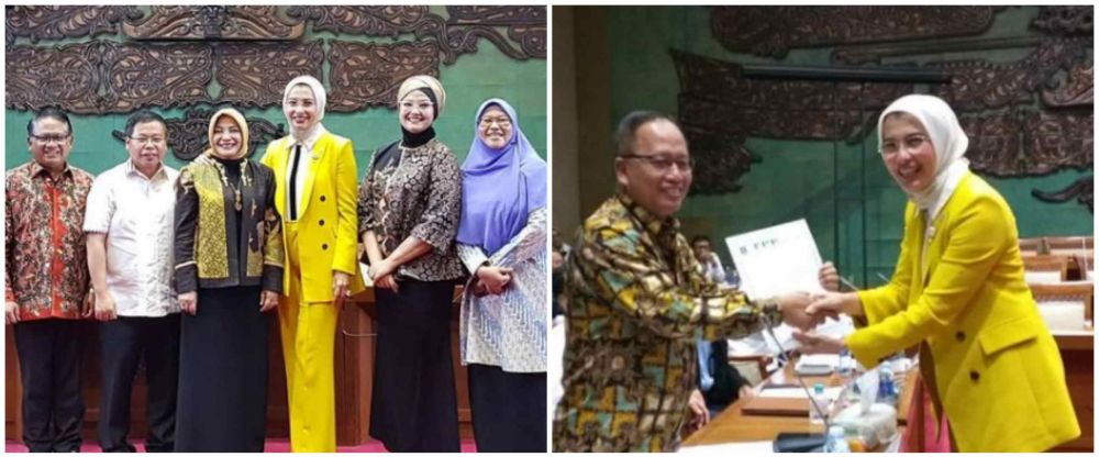 Gaya busana 9 seleb cantik ngantor di DPR, Krisdayanti berkelas