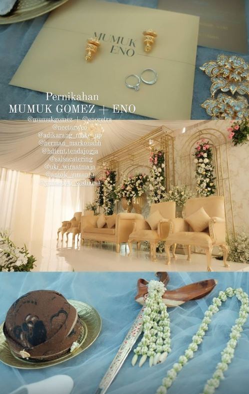 7 Potret detail pernikahan Mumuk Gomez dan Eno, pelaminannya elegan