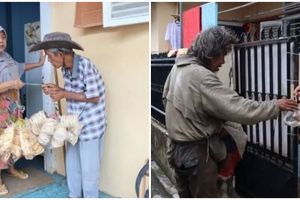 Kisah haru kakek penjual kerupuk, rela lapar demi kasih makan ODGJ