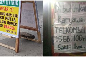 15 Tulisan kocak di konter HP ini bikin pembeli garuk kepala