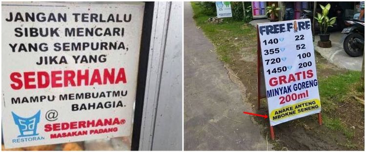 13 Slogan lucu pelaku usaha ini absurdnya bikin susah