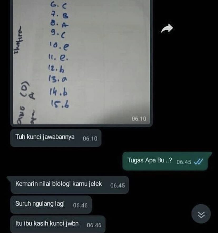 11 Chat lucu antara siswa dan guru ini isinya bikin tepuk jidat