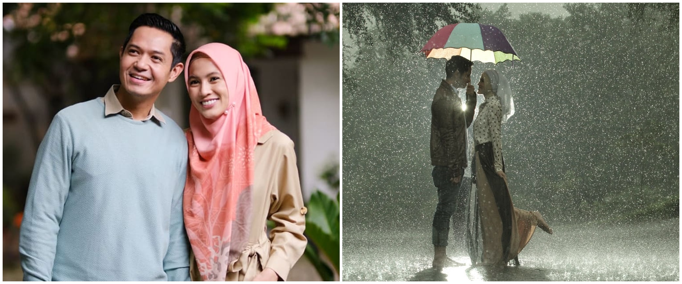 7 Potret lawas prewedding Alyssa & Dude, pose romantis di bawah hujan