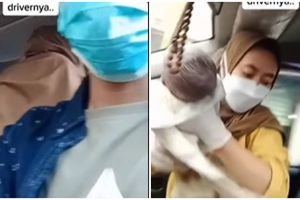 Aksi driver taksi online bantu penumpang lahiran di mobil, bikin salut