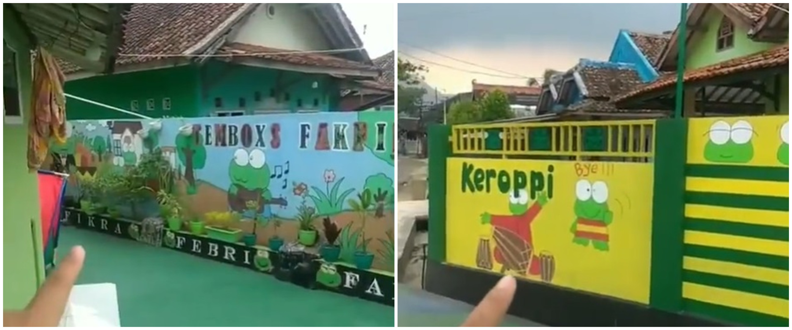 9 Penampakan rumah tema Keroppi, pagar hingga kamar mandi serba hijau