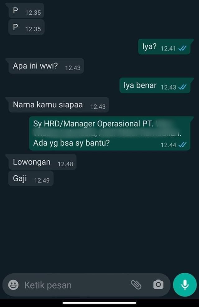 11 Chat lucu tanya soal lowongan kerja, endingnya bikin geregetan