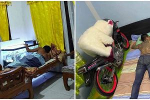 9 Potret orang tidur bareng benda kesayangan, bikin ngakak