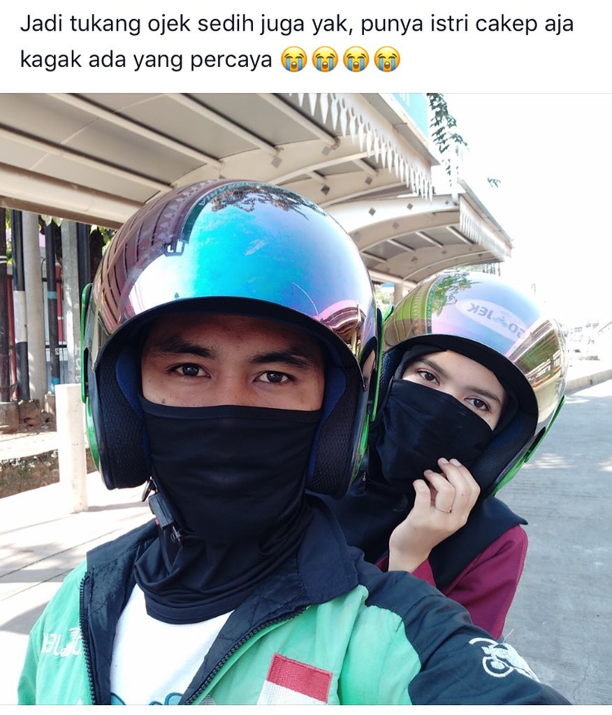 11 Potret lucu driver ojek online lagi kasmaran, bucin abis!