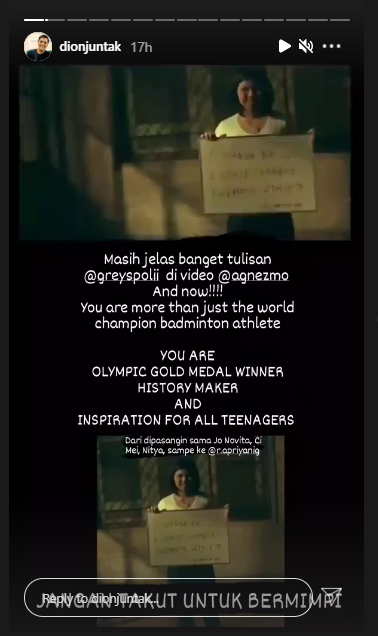 Tulisan mimpi Greysia Polii di video klip Agnez Mo, bikin merinding