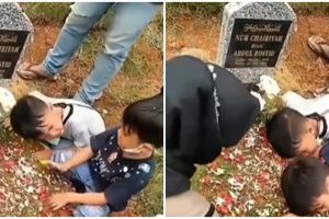 Kisah balita tempelkan telinga di atas makam sambil panggil sang ibu