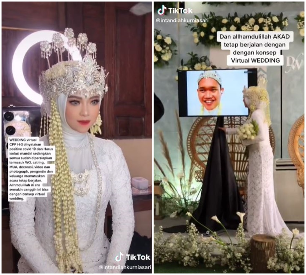 Tabahnya pengantin wanita ini, di pelaminan bersanding video pasangan