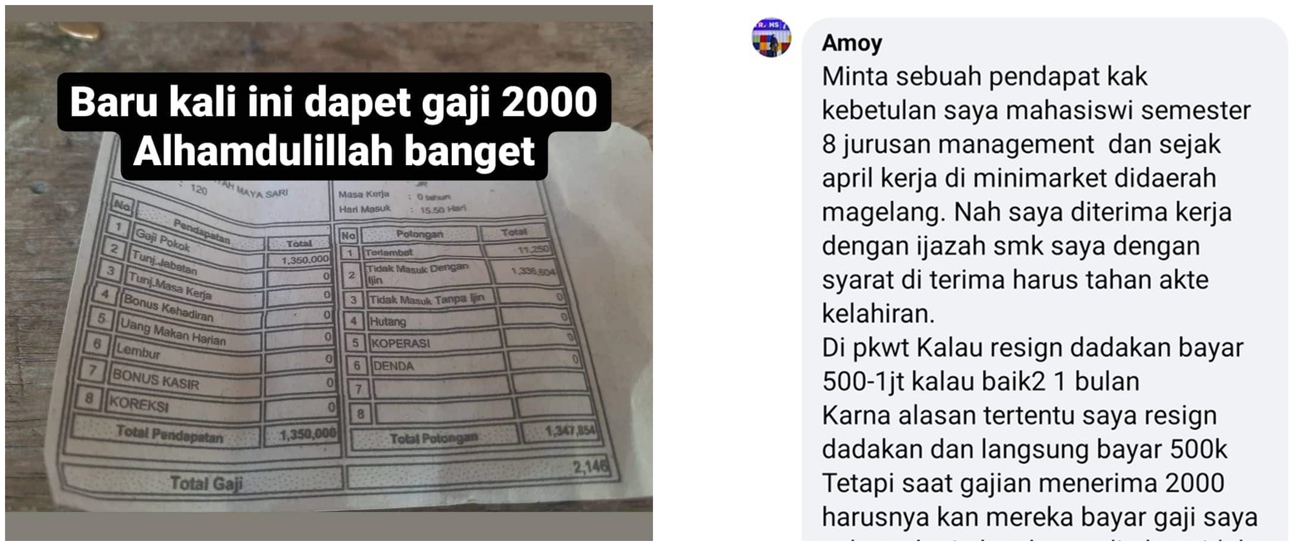 Curhat pilu mahasiswi digaji Rp 2000 kerja di toserba Magelang