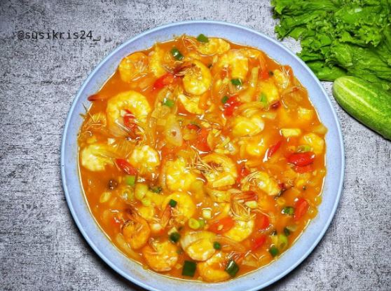 11 Resep udang pedas manis, bumbunya nendang abis