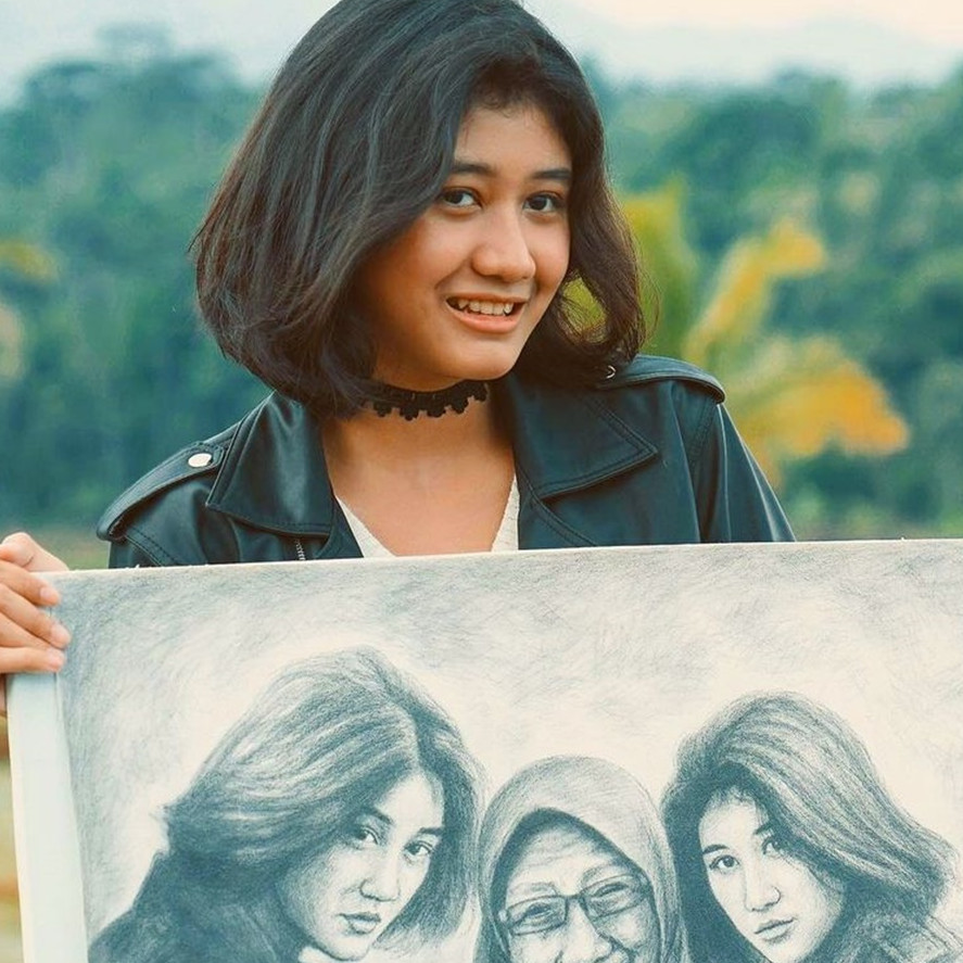 Aksi Amel lelang lukisan untuk ibunda Nike Ardilla, banjir pujian