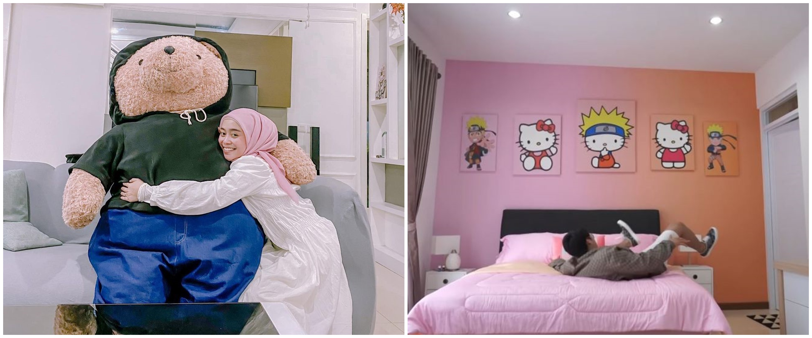 9 Potret kamar Lesty Kejora di tiga rumah berbeda, serba Hello Kitty