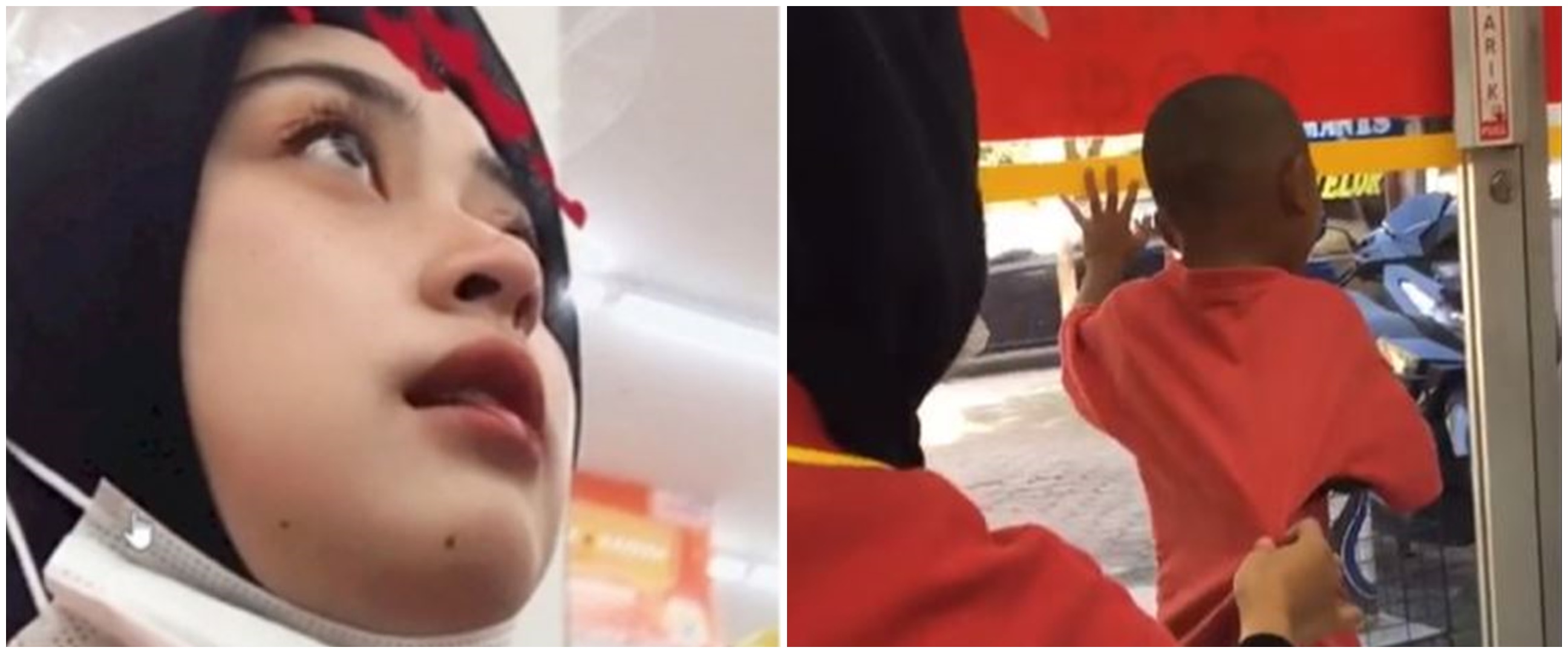 Viral aksi kasir cantik bersihkan wajah dua bocah, reaksinya gemesin