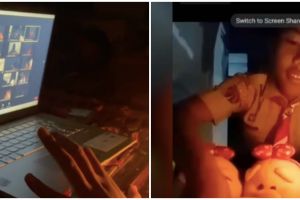 Ikuti pelantikan online, aksi peserta Pramuka ini bikin salah fokus