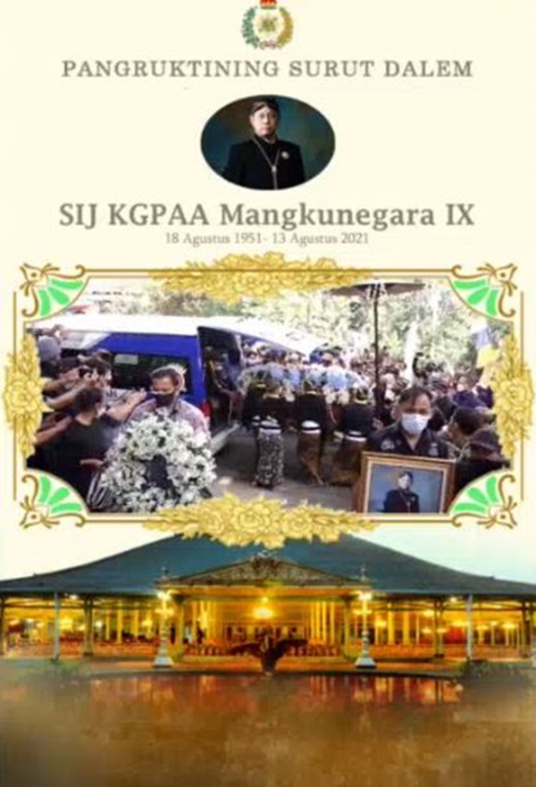 11 Momen pemakaman Raja Mangkunegara IX menggunakan adat Mataram