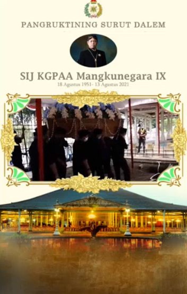 11 Momen pemakaman Raja Mangkunegara IX menggunakan adat Mataram