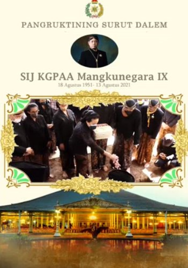11 Momen pemakaman Raja Mangkunegara IX menggunakan adat Mataram