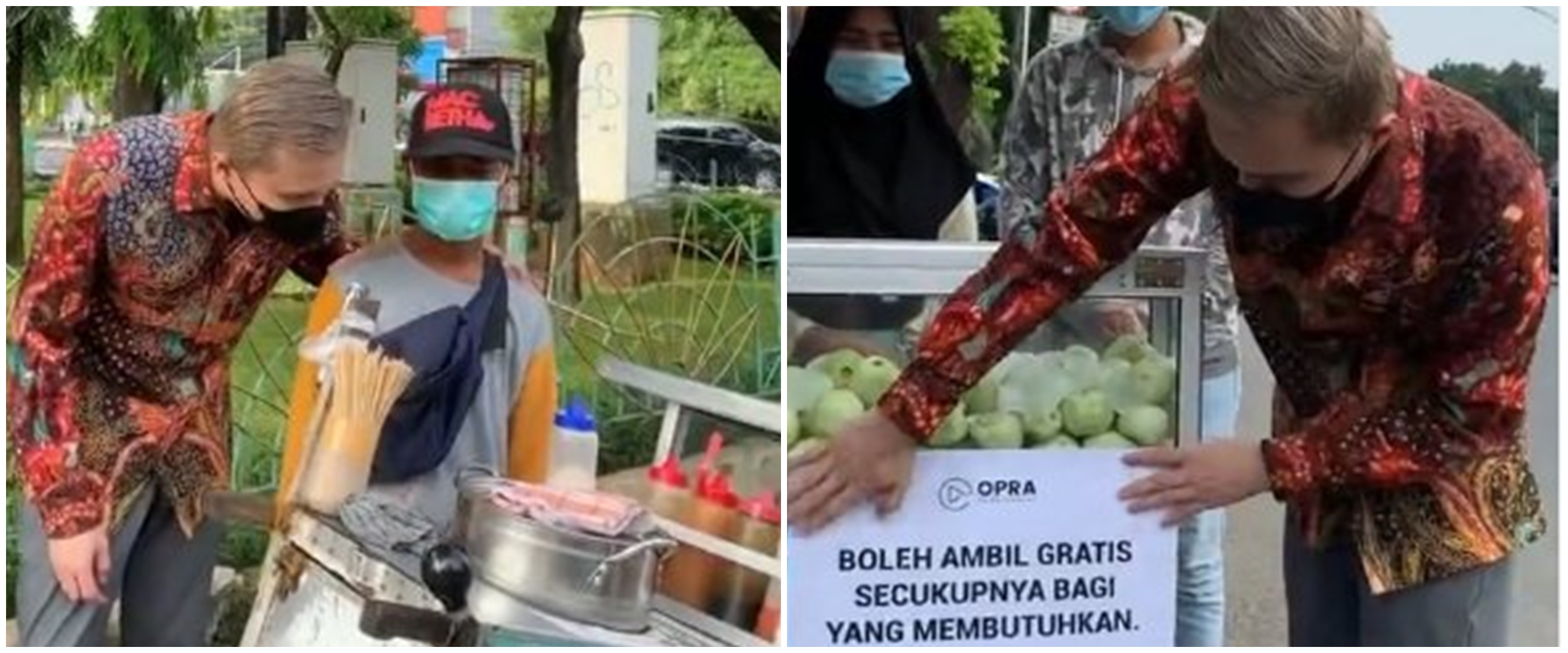 Aksi dokter borong jajanan pinggir jalan, makanannya dibagi-bagikan