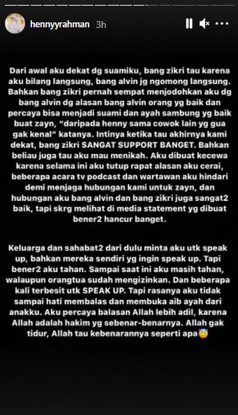 Klarifikasi Henny Rahman soal pernikahannya dengan Alvin Faiz