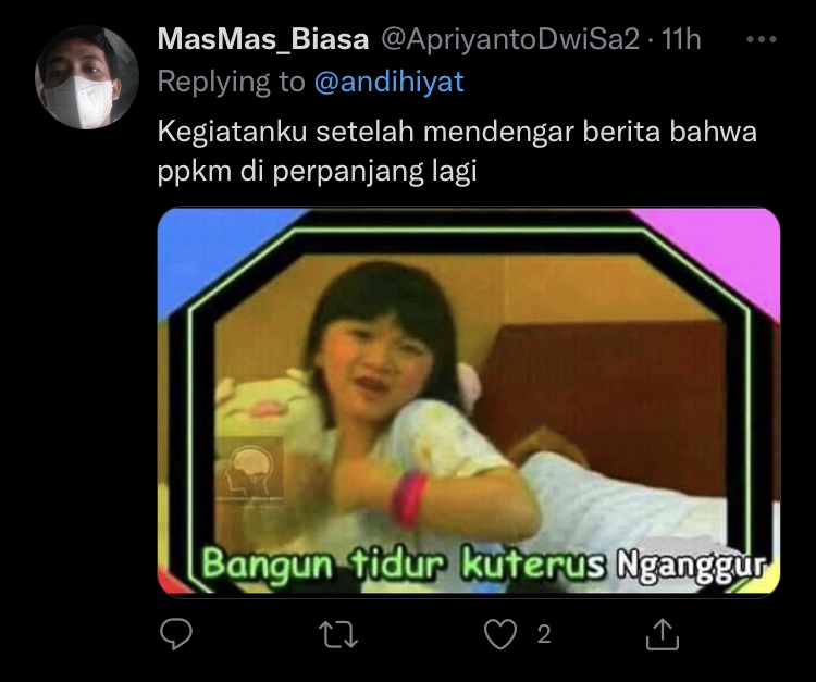 9 Cuitan lucu PPKM diperpanjang lagi ini bikin senyum tipis