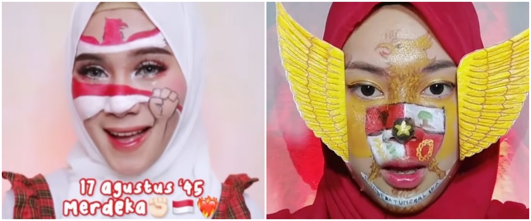 9 Kreasi makeup HUT RI ke-76 ala warganet ini bikin takjub