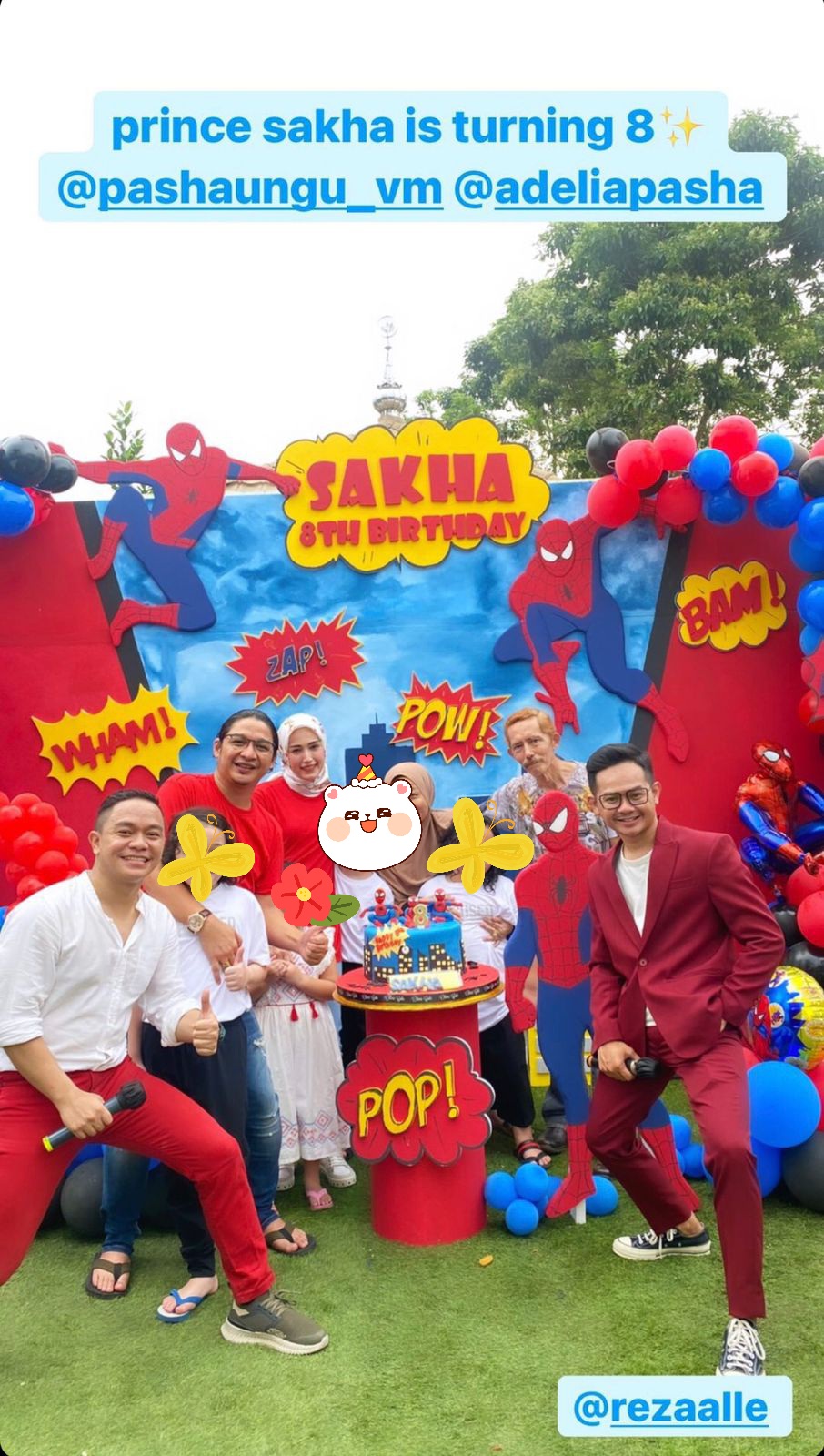 9 Momen ulang tahun Shaka anak Pasha Ungu, bertema Spiderman