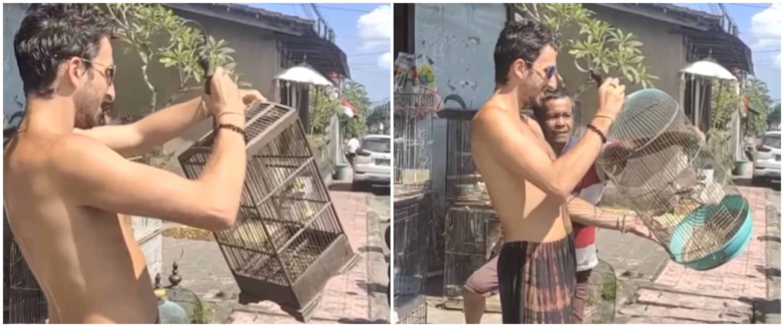 Beli burung dan langsung melepasnya, aksi bule di Bali ini bikin salut